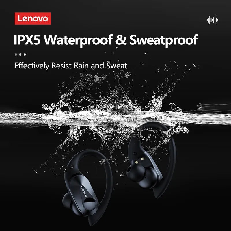 Lenovo LP75 wireless sports headphones with a digital LED display